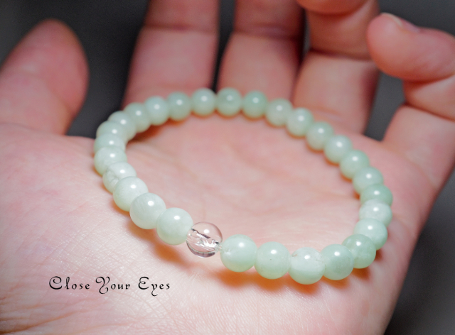 ６ｍｍエナジーブレス　グリーンムーンストーン　０２　オンリーワンブレス