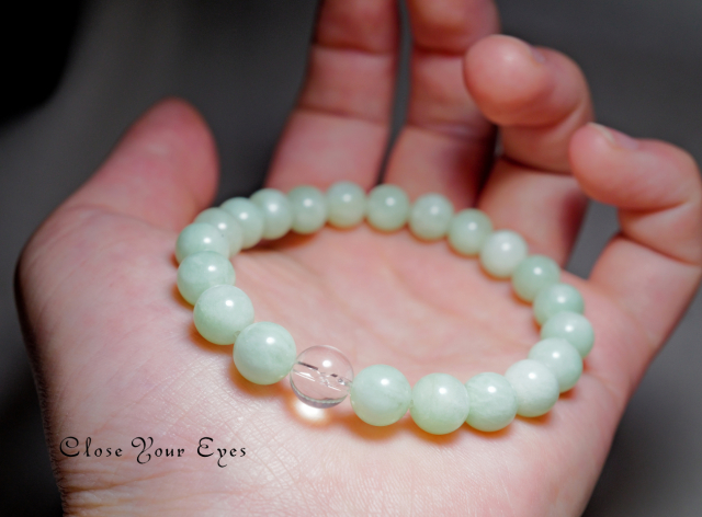 ８ｍｍエナジーブレス　グリーンムーンストーン　０１　オンリーワンブレス