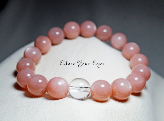 １０ｍｍエナジーブレス　オレンジムーンストーン　オンリーワンブレス