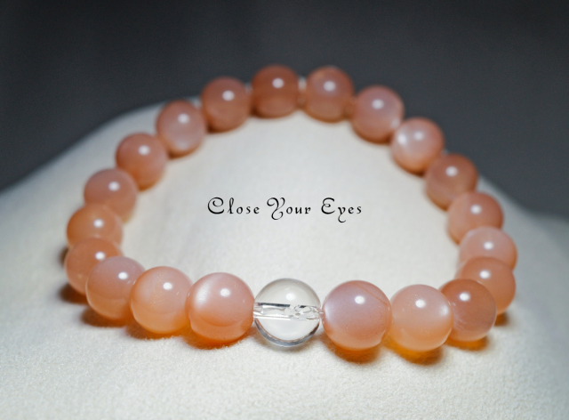 ８ｍｍエナジーブレス　オレンジムーンストーン　オンリーワンブレス