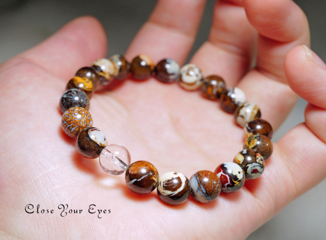 8mmエナジーブレス ボルダーオパール 01 オンリーワンブレス