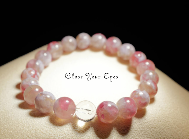 ８ｍｍエナジーブレス　ピンクトルマリンinリピドライト　０１　オンリーワンブレス