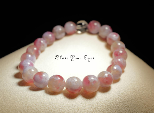 ８ｍｍエナジーブレス　ピンクトルマリンinリピドライト　０１　オンリーワンブレス