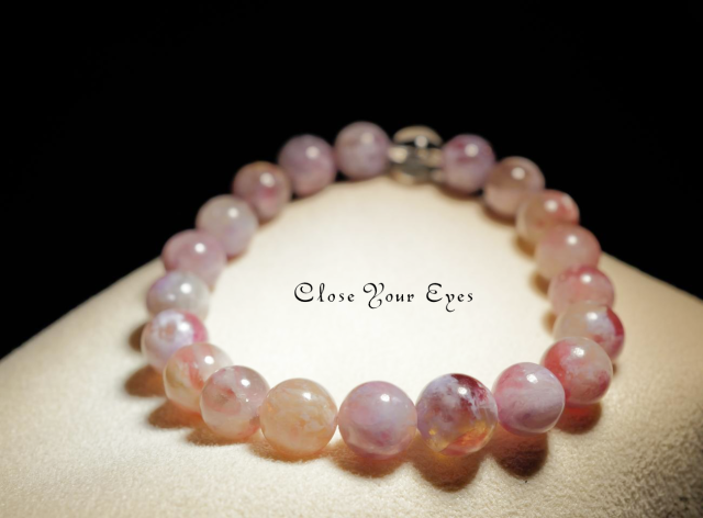 ８ｍｍエナジーブレス　ピンクトルマリンinリピドライト　０２　オンリーワンブレス