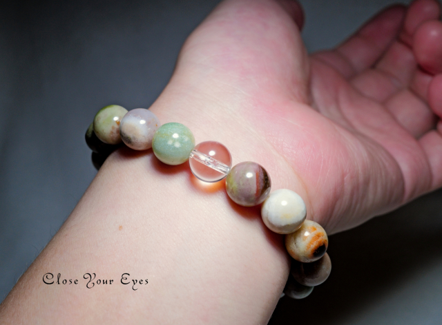 １０ｍｍエナジーブレス　ホワイトスレイマン(碧）　０２　オンリーワンブレス