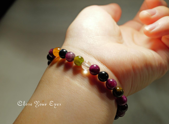 ６ｍｍエナジーブレス　マルチカラートルマリン　０１　オンリーワンブレス