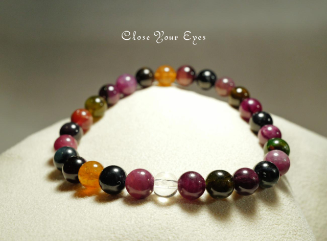 ６ｍｍエナジーブレス　マルチカラートルマリン　０２　オンリーワンブレス