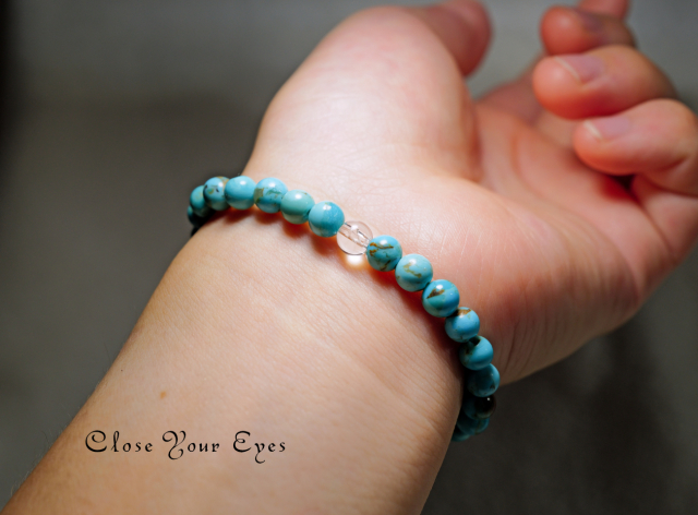 ６ｍｍエナジーブレス　キングマン　ターコイズ　０３　オンリーワンブレス