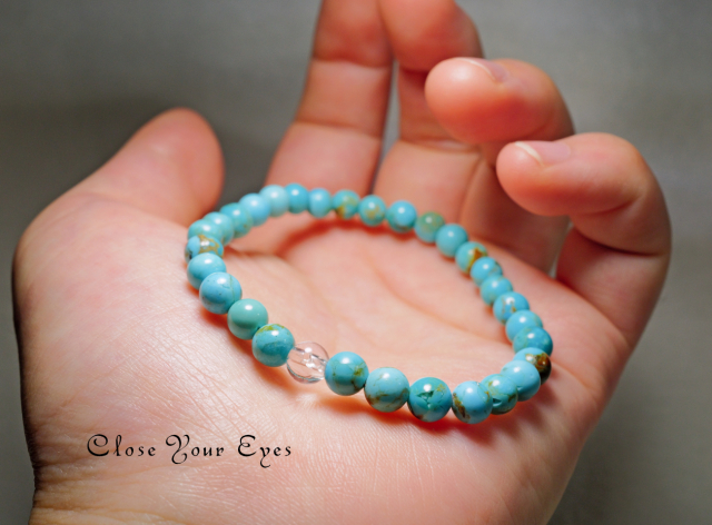 ６ｍｍエナジーブレス　キングマン　ターコイズ　０３　オンリーワンブレス