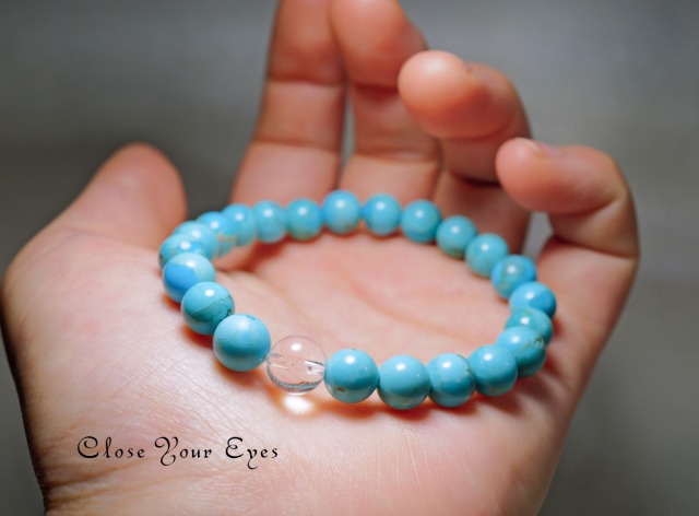 ８ｍｍエナジーブレス　キングマン　ターコイズ　０２　オンリーワンブレス