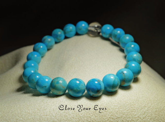 ８ｍｍエナジーブレス　キングマン　ターコイズ　０１　オンリーワンブレス