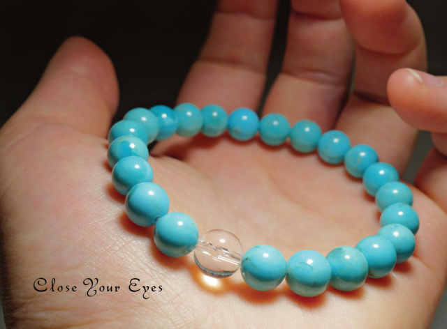 ８ｍｍエナジーブレス　キングマン　ターコイズ　０２　オンリーワンブレス