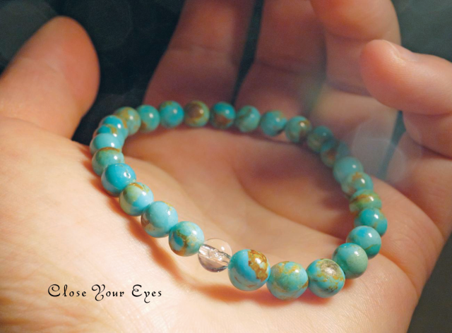 ６ｍｍエナジーラフブレス　キングマン　ターコイズ　０１　オンリーワンブレス