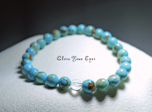 ６ｍｍエナジーラフブレス　キングマン　ターコイズ　０１　オンリーワンブレス