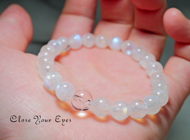 7.5ｍｍエナジーブレス　ホワイトラブラドライト　０２　オンリーワンブレス