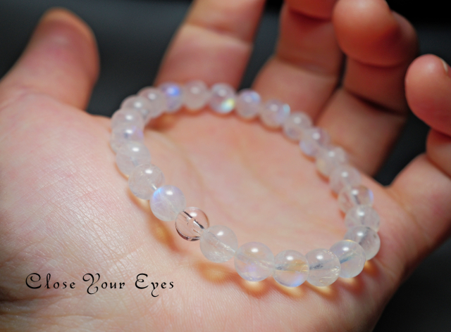 7mmエナジーブレス ホワイトラブラドライト 01 オンリーワンブレス