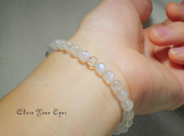 ６ｍｍエナジーブレス　ホワイトラブラドライト　０２　オンリーワンブレス