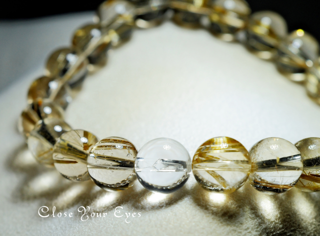 ８mmエナジーブレス　金のルチルクォーツ　レアな石達