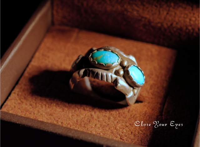 シルバーリング ターコイズリング 02 ナバホ族 ロイストンターコイズ