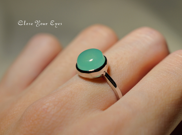 シルバーリング　クリソプレーズ ０４　オーストラリア産