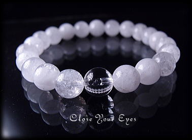 ハイパーエナジーブレス　ヒマラヤ産　アイスクリスタル白　８ｍｍ　画像