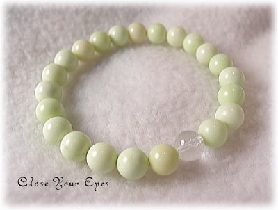 ハイパーエナジーブレスレット　レモンクリソプレーズ　８ｍｍ