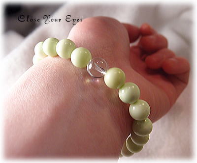 ハイパーエナジーブレスレット　レモンクリソプレーズ　８ｍｍ
