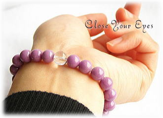 ハイパーエナジーブレス　フォスフォシデライト　８ｍｍ　着けた画像