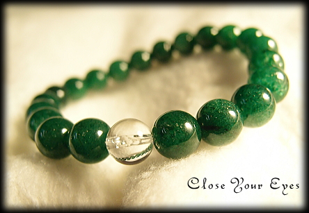 ハイパーエナジーブレスレット　リアル・グリーンアベンチュリン　８ｍｍ