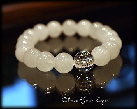 クラウンチャクラを開く　ハイパーエナジーブレス　オーストラリアンスノークォーツ １０ｍｍ　画像１