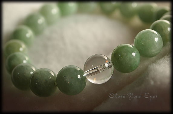 ハイパーエナジーブレスレット　アップルグリーン翡翠　１０ｍｍ