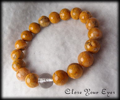 ハイパーエナジーブレスレット　イエローレースアゲート　１０ｍｍ
