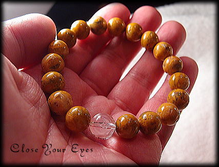 ハイパーエナジーブレスレット　イエローレースアゲート　１０ｍｍ