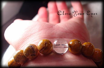 ハイパーエナジーブレスレット　イエローレースアゲート　１０ｍｍ