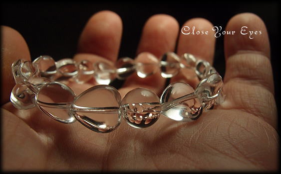 ハイパーラフブレスレット クリスタルクォーツ（水晶）・ハート