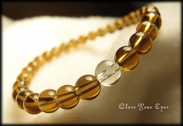 ハイパーエナジーブレスレット　クロアイ蔵出し　天然シトリン　６ｍｍ