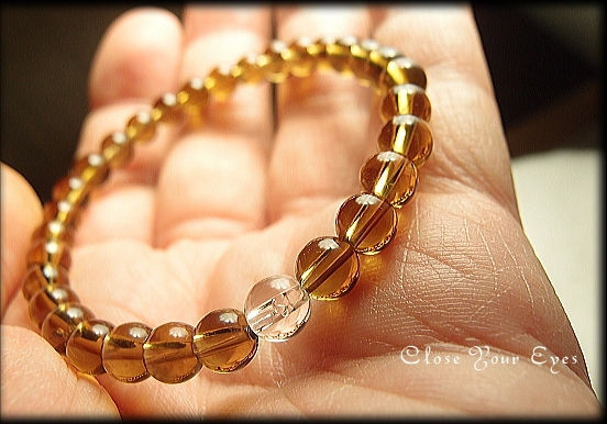 ハイパーエナジーブレスレット　クロアイ蔵出し　天然シトリン　６ｍｍ