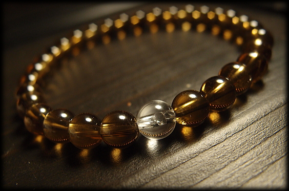 ハイパーエナジーブレスレット　クロアイ蔵出し　天然シトリン　６ｍｍ