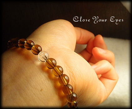 ハイパーエナジーブレスレット　クロアイ蔵出し　天然シトリン　６ｍｍ