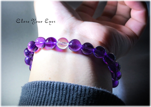 オンリーワンブレス　８ｍｍハイパーエナジーブレス　アメシストＨＱ　Ｂ