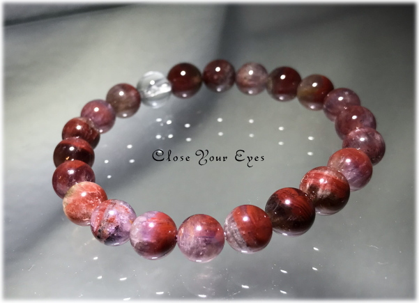 オンリーワンブレス　８ｍｍハイパーエナジーブレス　カナダ産　レッドアメシスト　A