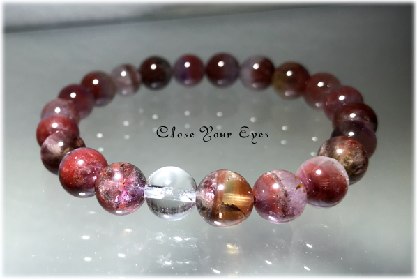 オンリーワンブレス　８ｍｍハイパーエナジーブレス　カナダ産　レッドアメシスト　B