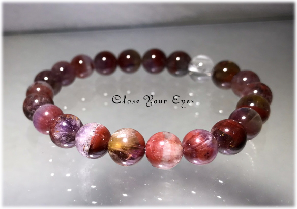 オンリーワンブレス　８ｍｍハイパーエナジーブレス　カナダ産　レッドアメシスト　B