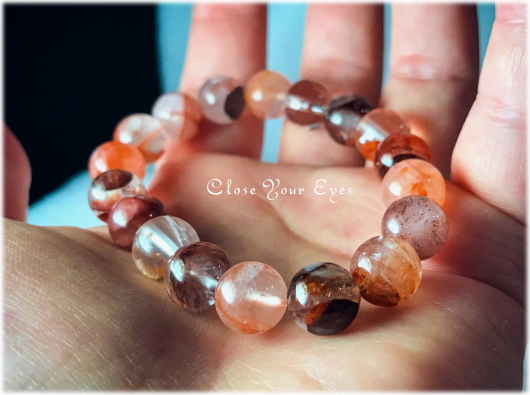 オンリーワンブレス　１０ｍｍハイパーエナジーブレス　ヘマタイトinクォーツ　レッド