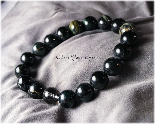 オンリーワンブレス　１０ｍｍハイパーエナジーブレスレット　アンデス黒翡翠