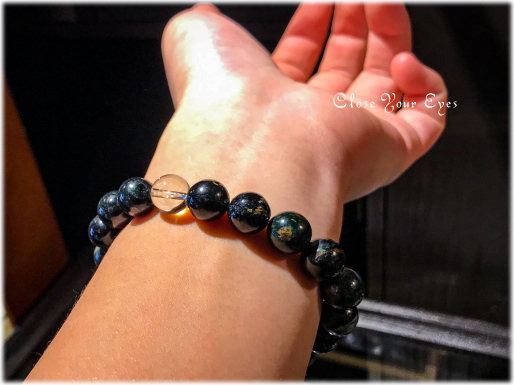 オンリーワンブレス　１０ｍｍハイパーエナジーブレスレット　アンデス黒翡翠