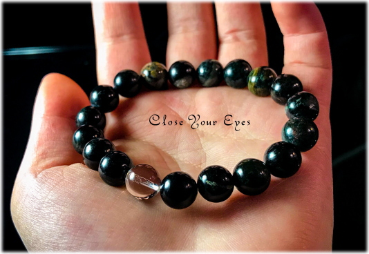 オンリーワンブレス　１０ｍｍハイパーエナジーブレスレット　アンデス黒翡翠