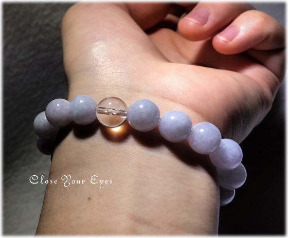 オンリーワンブレス　１０ｍｍハイパーエナジーブレス　 ラベンダー翡翠