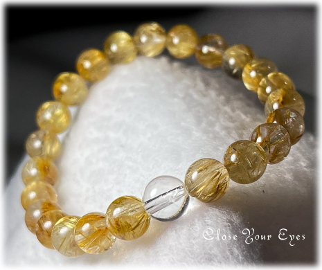 ７．５ｍｍエナジーブレス　金のルチルクォーツ　０１　オンリーワンブレス