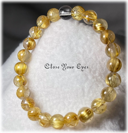 ７．５ｍｍエナジーブレス　金のルチルクォーツ　０１　オンリーワンブレス